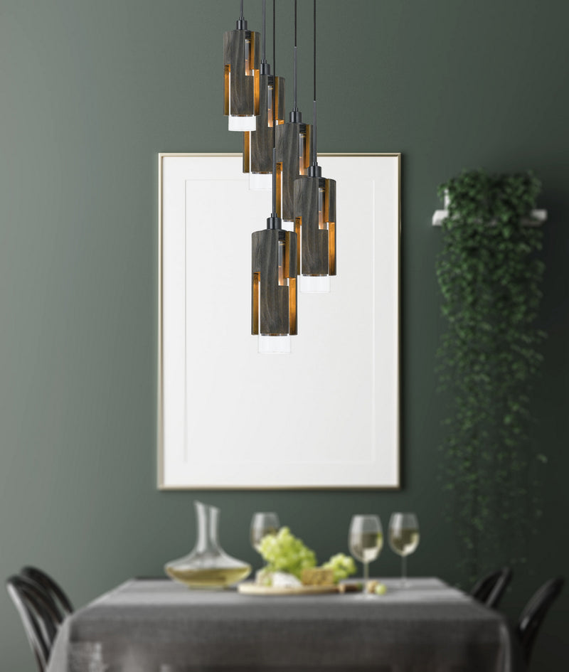 Cal Lighting FX-3641-5 Five Light Chandelier, Wood