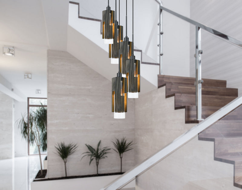 Cal Lighting FX-3641-5 Five Light Chandelier, Wood