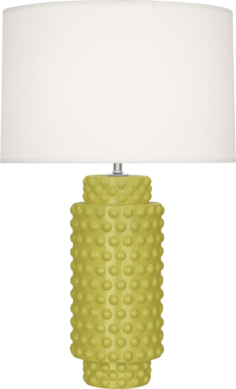 Robert Abbey CI800 One Light Table Lamp, Citron Glazed Textured Ceramic