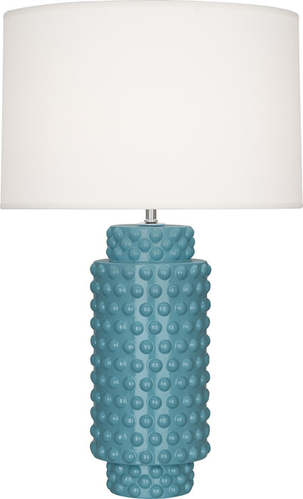 Robert Abbey OB800 One Light Table Lamp, Steel Blue Glazed Textured Ceramic