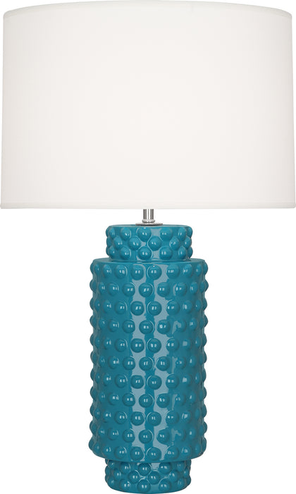 Robert Abbey PC800 One Light Table Lamp, Peacock Glazed Textured Ceramic
