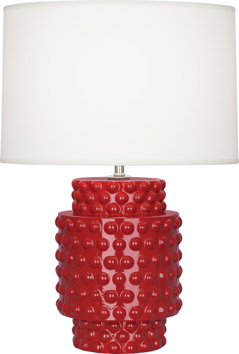Robert Abbey RR801 One Light Accent Lamp, Ruby Red Glazed Textured Ceramic
