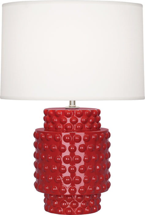 Robert Abbey RR801 One Light Accent Lamp, Ruby Red Glazed Textured Ceramic