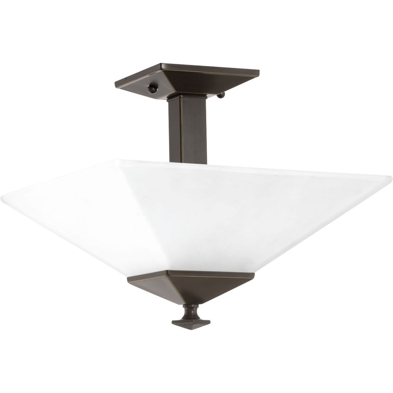 Progress Lighting P350107-020 Two Light Flush Mount, Antique Bronze