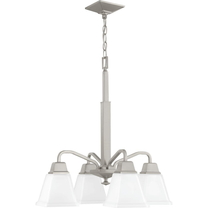 Progress Lighting P400118-009 Four Light Chandelier, Brushed Nickel