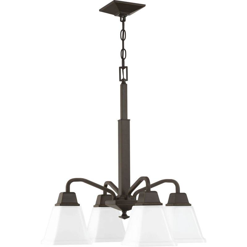 Progress Lighting P400118-020 Four Light Chandelier, Antique Bronze