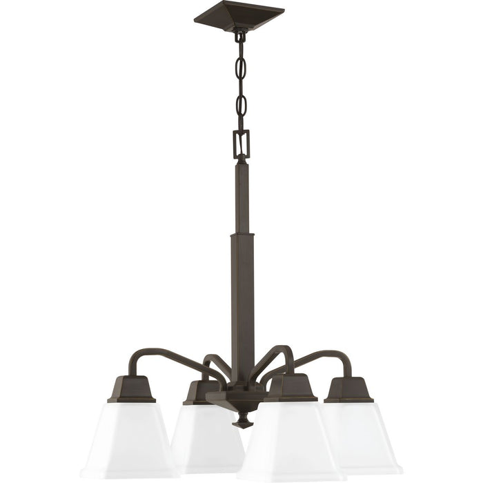 Progress Lighting P400118-020 Four Light Chandelier, Antique Bronze