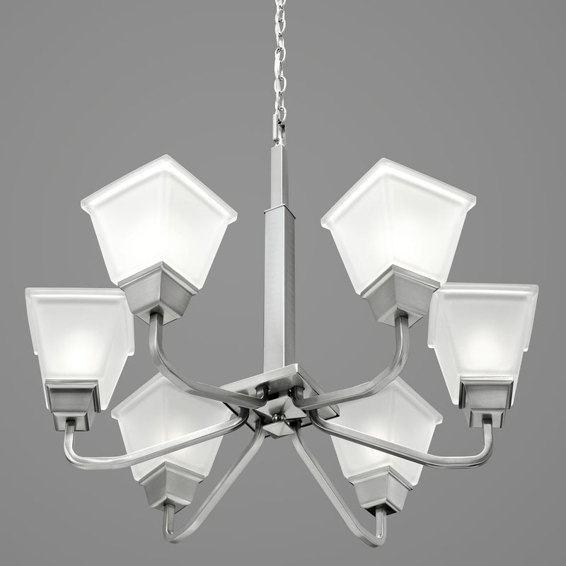Progress Lighting P400119-009 Six Light Chandelier, Brushed Nickel
