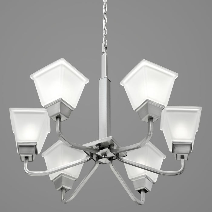 Progress Lighting P400119-009 Six Light Chandelier, Brushed Nickel