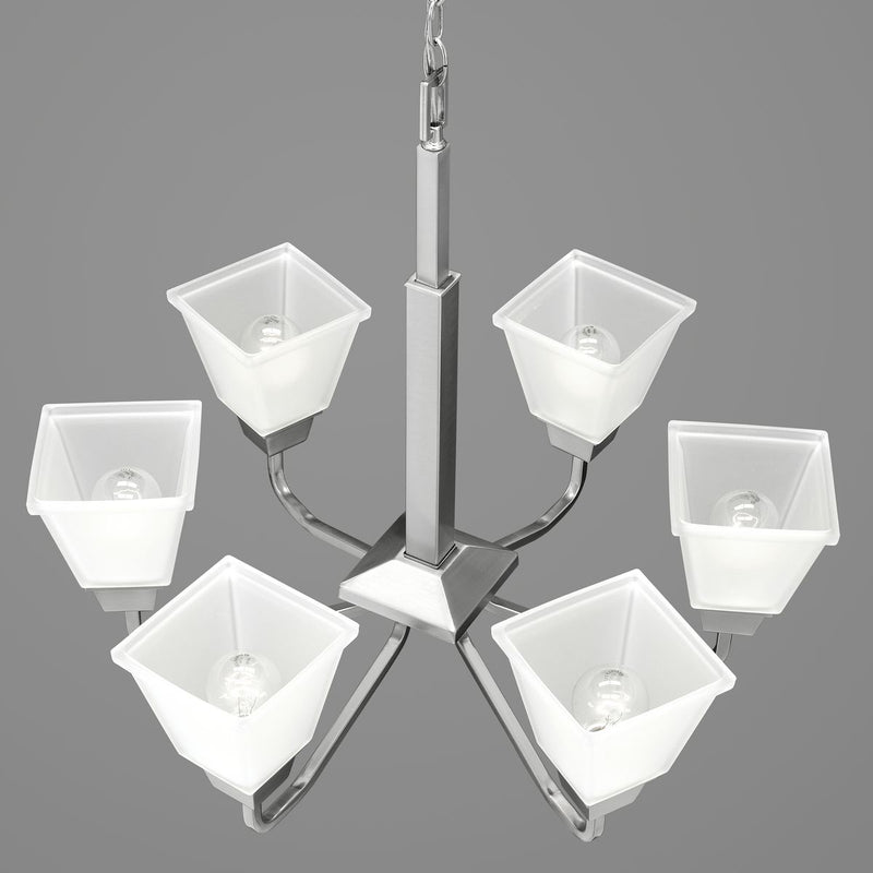 Progress Lighting P400119-009 Six Light Chandelier, Brushed Nickel