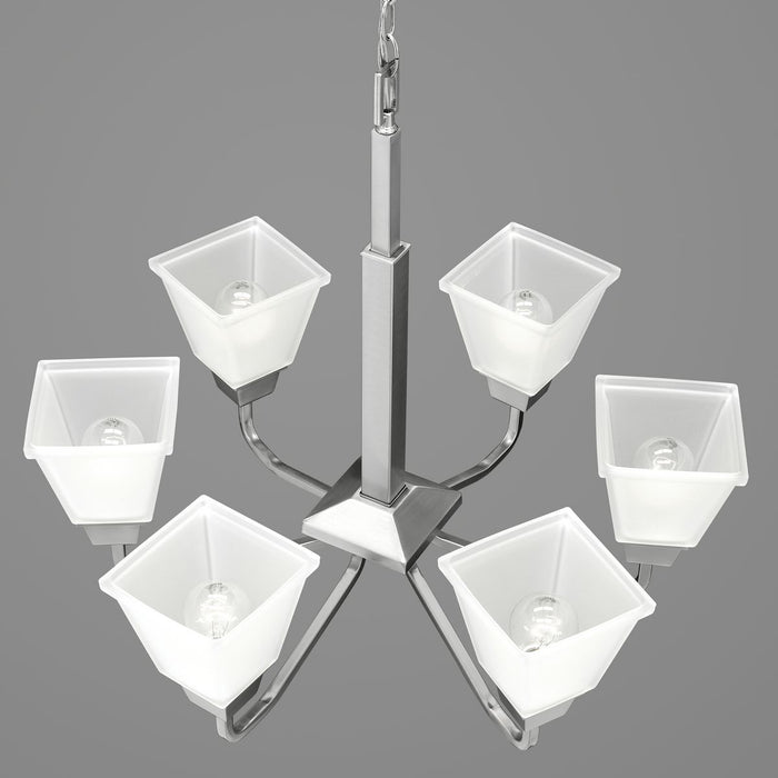 Progress Lighting P400119-009 Six Light Chandelier, Brushed Nickel