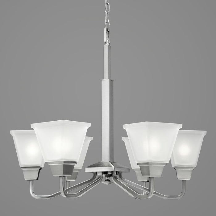 Progress Lighting P400119-009 Six Light Chandelier, Brushed Nickel
