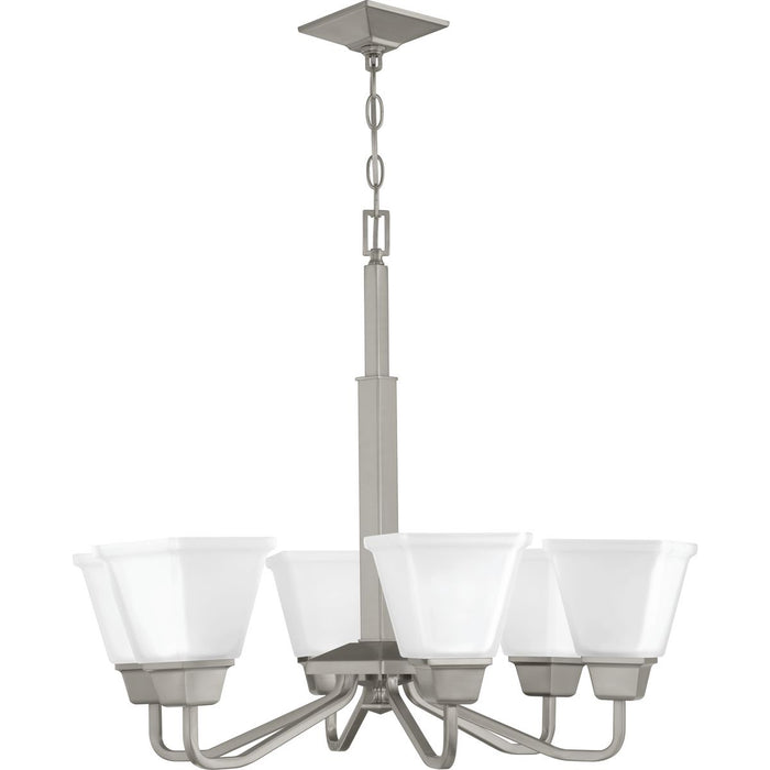 Progress Lighting P400119-009 Six Light Chandelier, Brushed Nickel