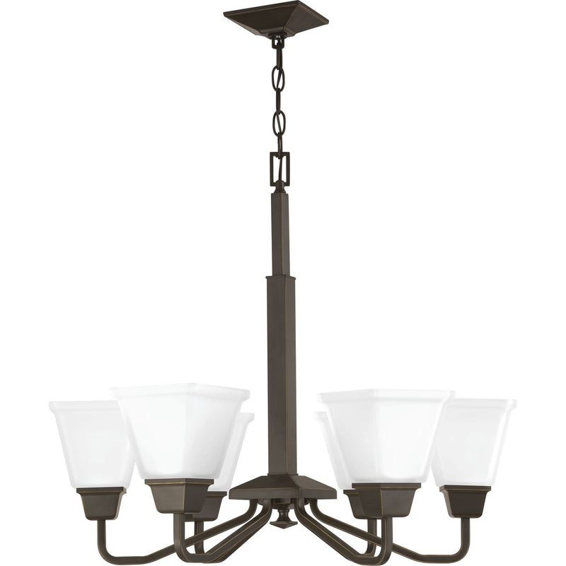 Progress Lighting P400119-020 Six Light Chandelier, Antique Bronze