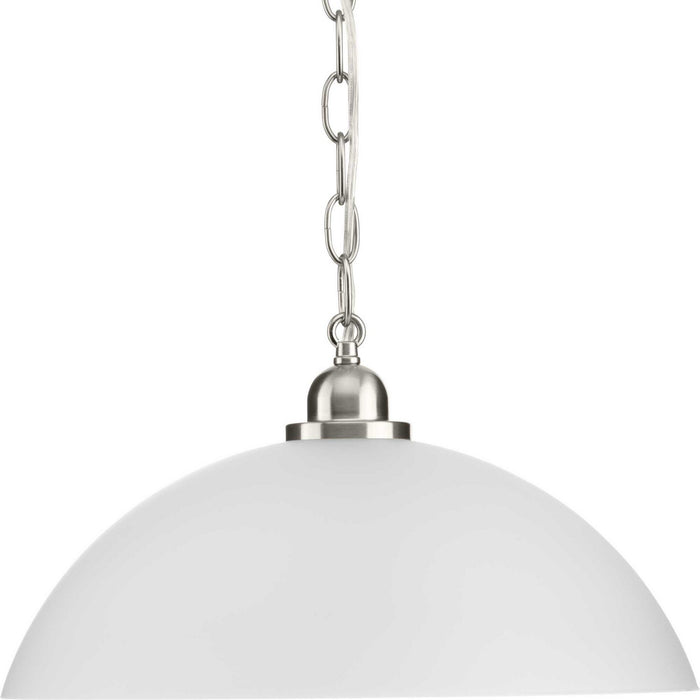 Progress Lighting P500149-009 One Light Pendant, Brushed Nickel
