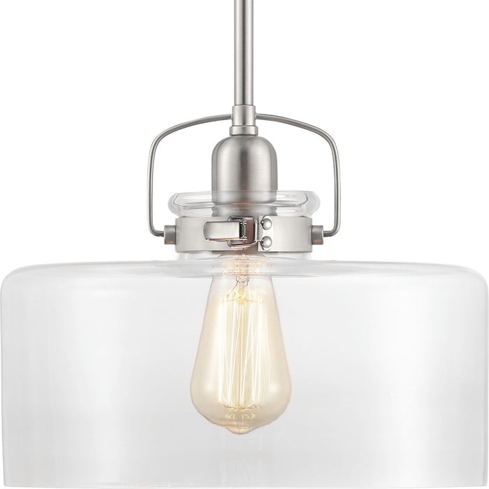 Progress Lighting P500152-009 One Light Pendant, Brushed Nickel