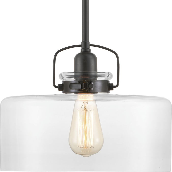 Progress Lighting P500152-020 One Light Pendant, Antique Bronze