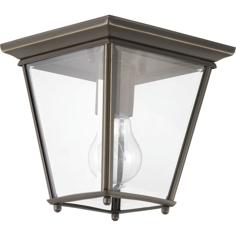 Progress Lighting P550035-020 One Light Outdoor Flush Mount, Antique Bronze