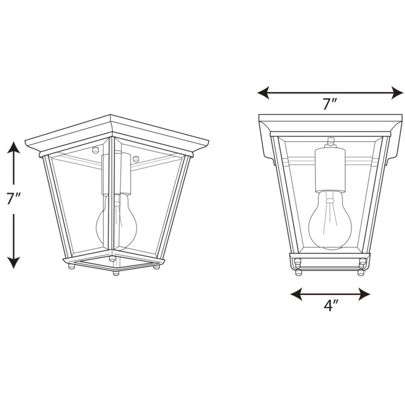 Progress Lighting P550035-020 One Light Outdoor Flush Mount, Antique Bronze