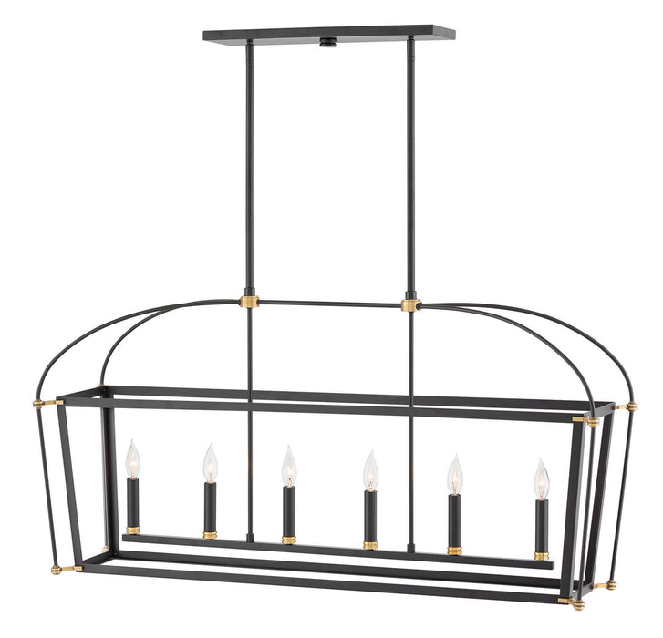 Hinkley 4054BK LED Linear Chandelier, Black