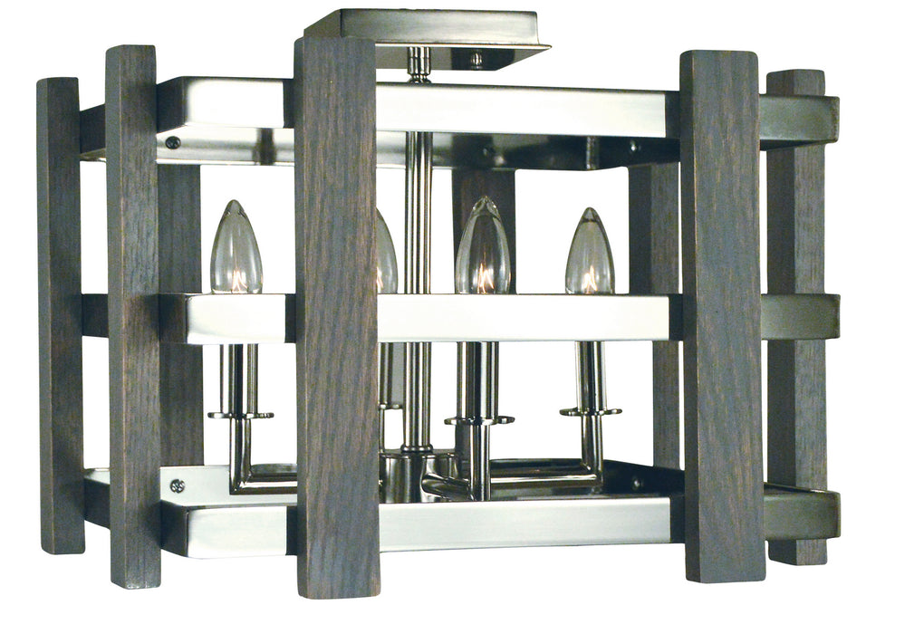 Framburg 5260 PN Four Light Flush / Semi-Flush Mount, Polished Nickel
