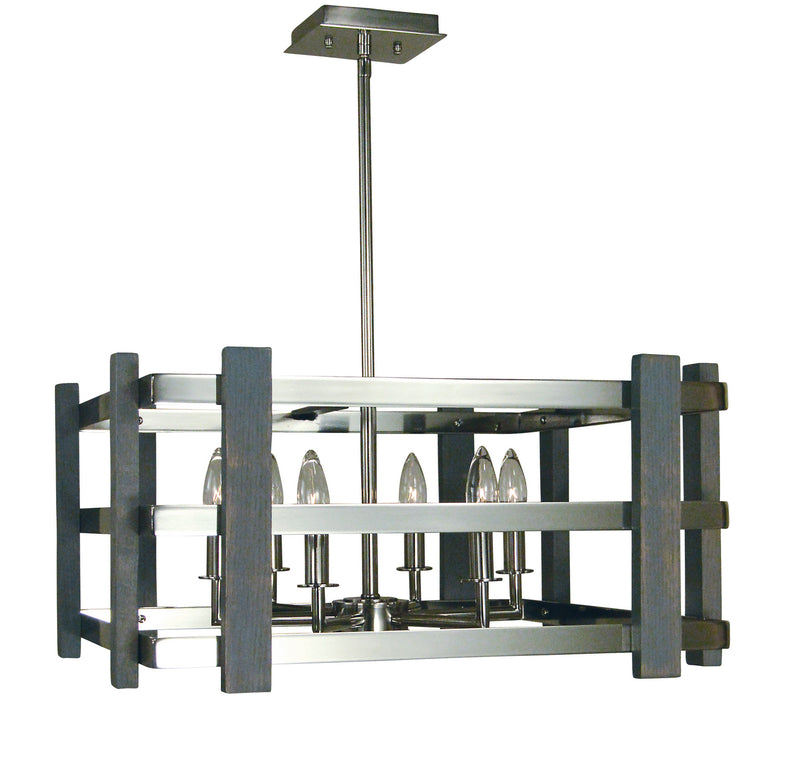 Framburg 5266 PN Six Light Chandelier, Polished Nickel