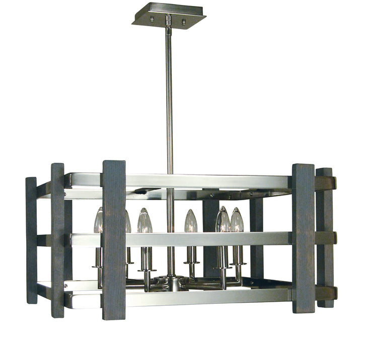 Framburg 5266 PN Six Light Chandelier, Polished Nickel