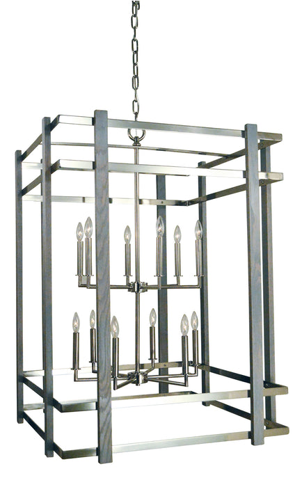 Framburg 5268 PN 12 Light Foyer Chandelier, Polished Nickel