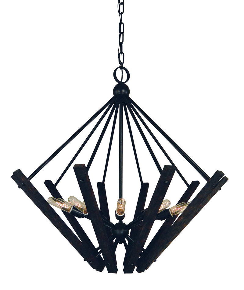 Framburg 5280 MBLACK Ten Light Foyer Chandelier, Matte Black
