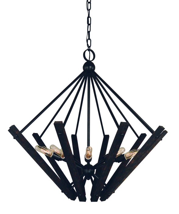 Framburg 5280 MBLACK Ten Light Foyer Chandelier, Matte Black