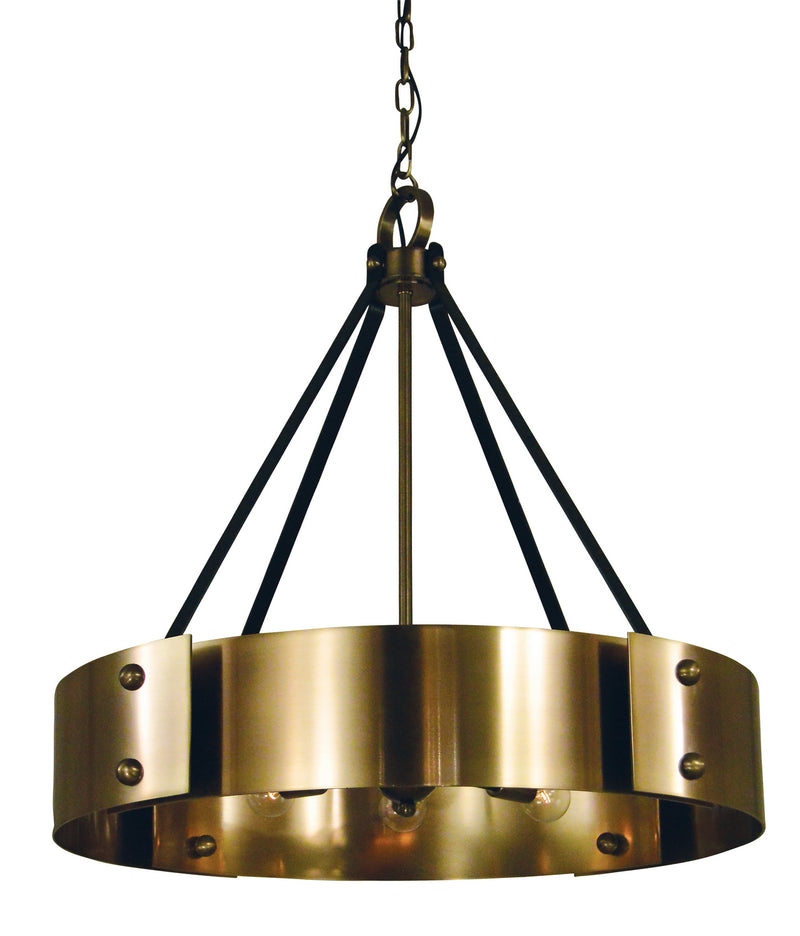 Framburg 5298 AB/MBLACK Eight Light Chandelier, Antique Brass w/Matte Black