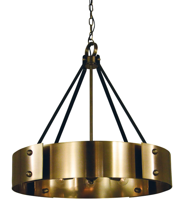 Framburg 5298 AB/MBLACK Eight Light Chandelier, Antique Brass w/Matte Black