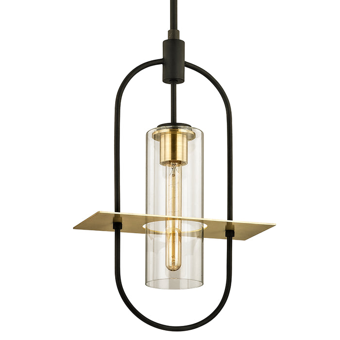 Troy Lighting F6397-TBZ/BBA One Light Hanging Lantern, Textured Bronze Brushed Brass