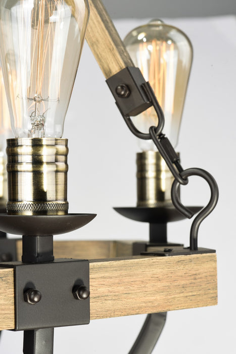 Maxim 20338WOBZ Eight Light Chandelier, Weathered Oak / Bronze