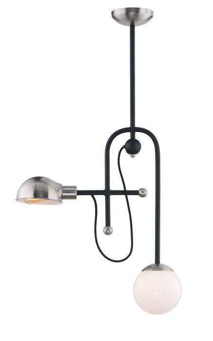 Maxim 21664WTBKSN LED Pendant, Black / Satin Nickel