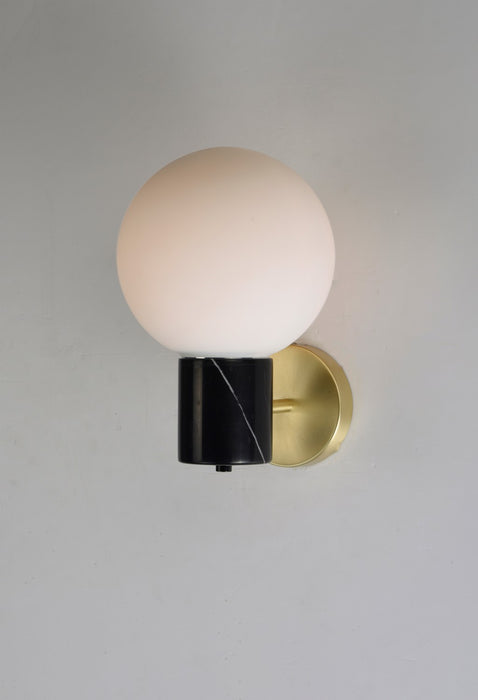 Maxim 26030SWSBRBK One Light Wall Sconce, Satin Brass / Black
