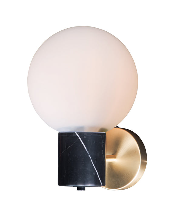 Maxim 26030SWSBRBK One Light Wall Sconce, Satin Brass / Black