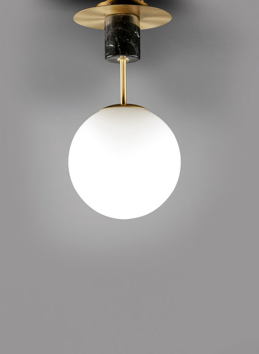Maxim 26031SWSBRBK One Light Semi-Flush Mount, Satin Brass / Black