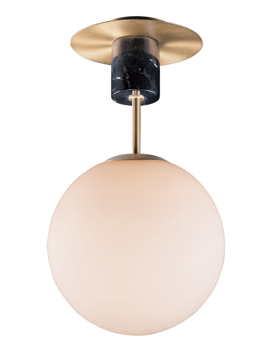 Maxim 26031SWSBRBK One Light Semi-Flush Mount, Satin Brass / Black