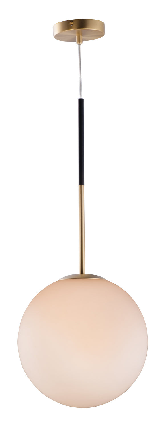 Maxim 26034SWSBRBK One Light Pendant, Satin Brass / Black