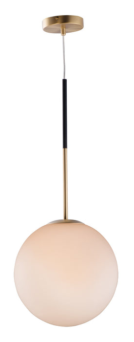 Maxim 26034SWSBRBK One Light Pendant, Satin Brass / Black
