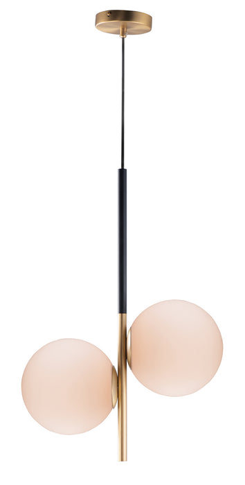 Maxim 26035SWSBRBK Two Light Pendant, Satin Brass / Black