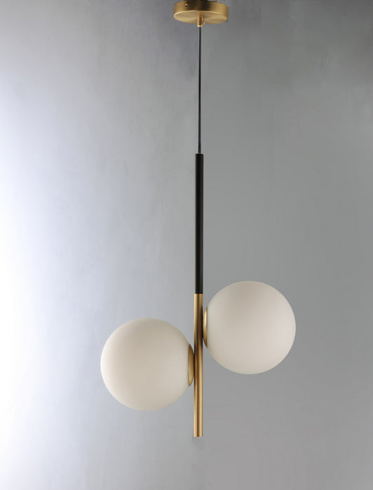 Maxim 26035SWSBRBK Two Light Pendant, Satin Brass / Black