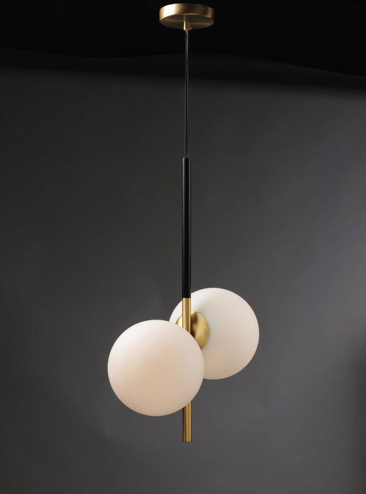 Maxim 26035SWSBRBK Two Light Pendant, Satin Brass / Black