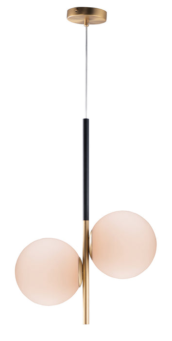 Maxim 26035SWSBRBK Two Light Pendant, Satin Brass / Black