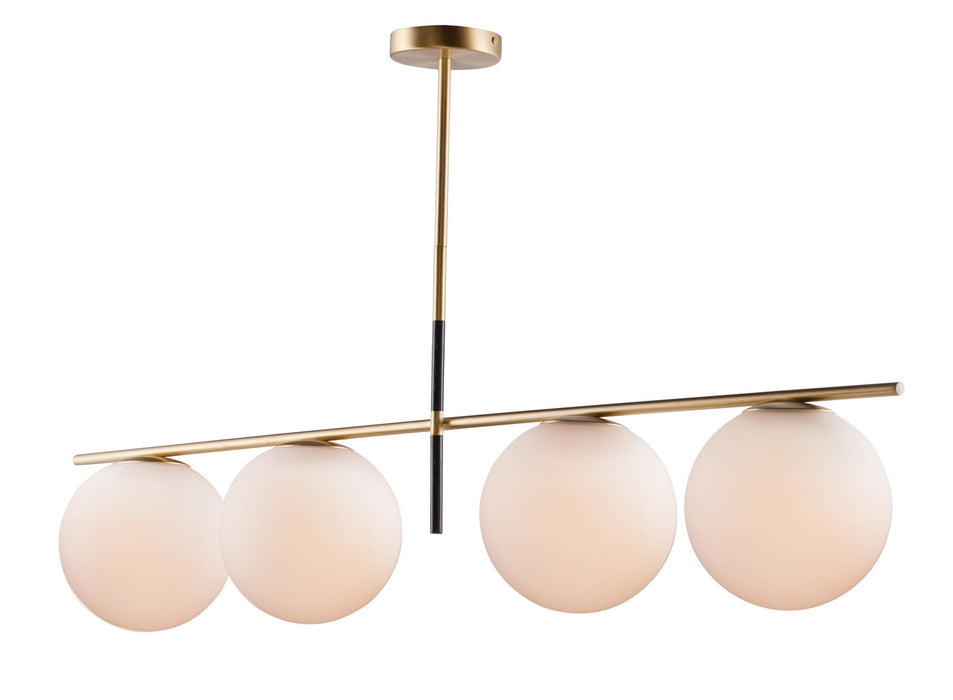 Maxim 26036SWSBRBK Four Light Pendant, Satin Brass / Black