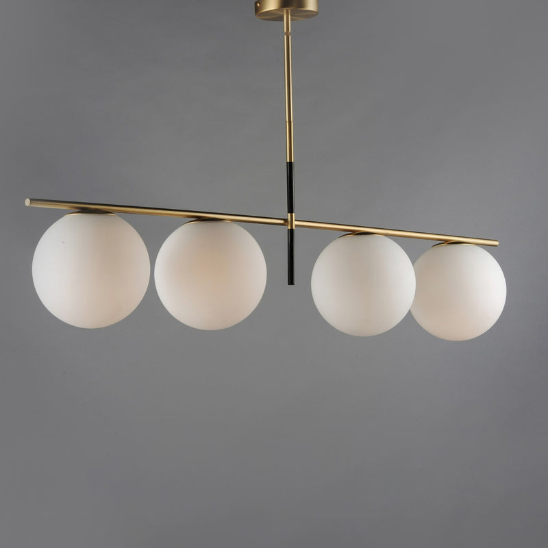 Maxim 26036SWSBRBK Four Light Pendant, Satin Brass / Black