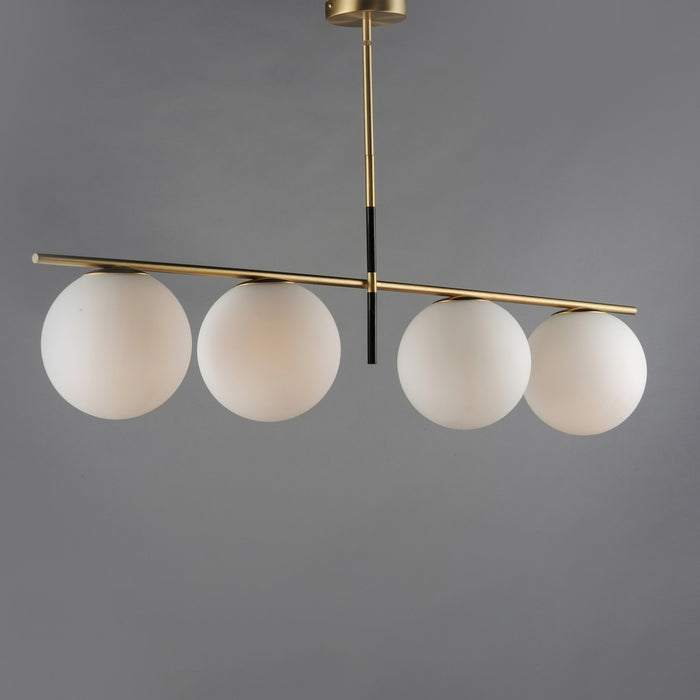 Maxim 26036SWSBRBK Four Light Pendant, Satin Brass / Black