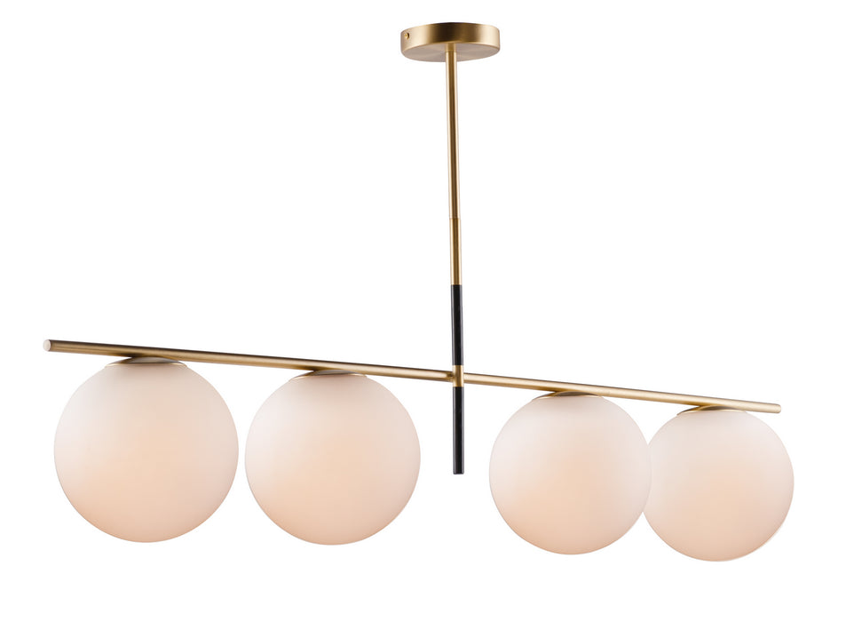 Maxim 26036SWSBRBK Four Light Pendant, Satin Brass / Black