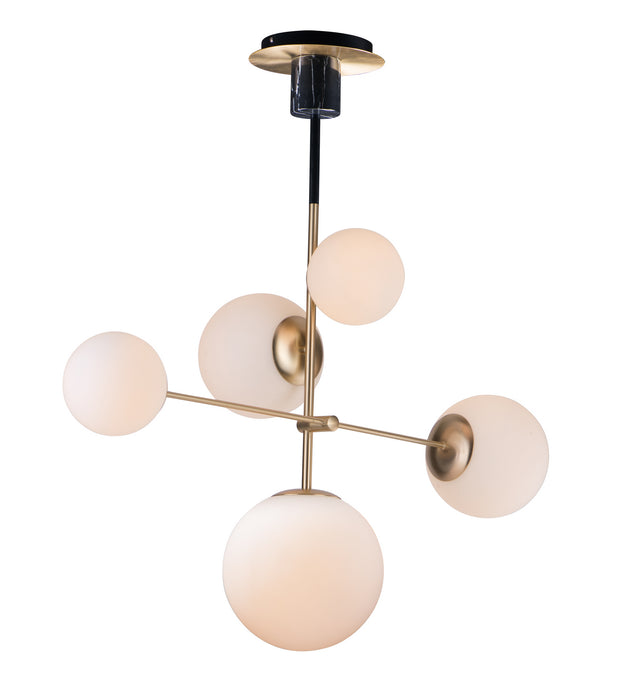 Maxim 26037SWSBRBK Five Light pendant, Satin Brass / Black